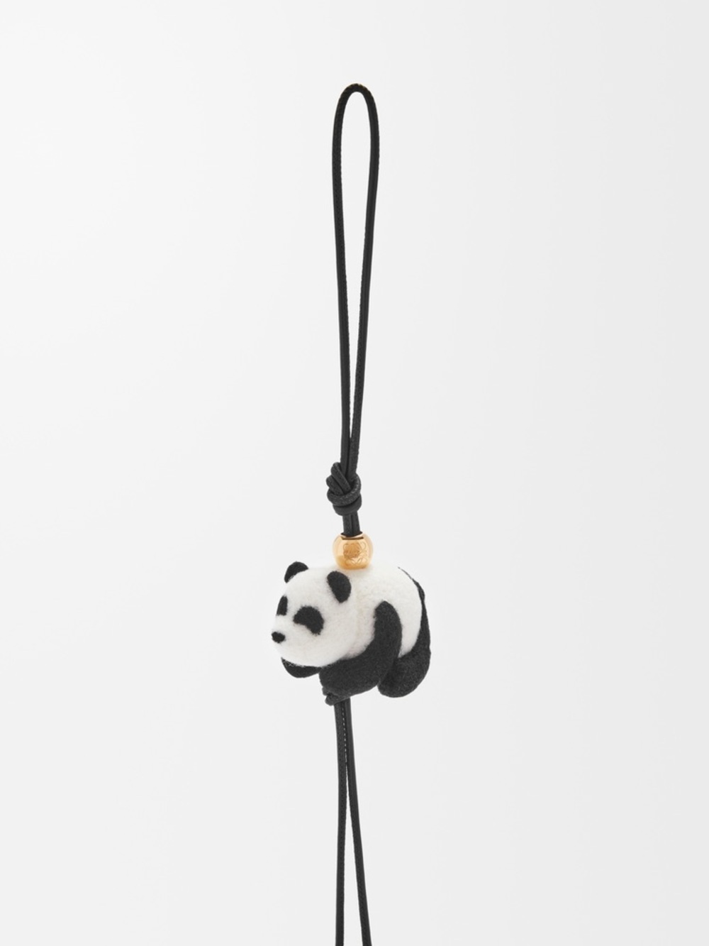 LOEWE Panda Bag Charm in Felt and Calfskin
